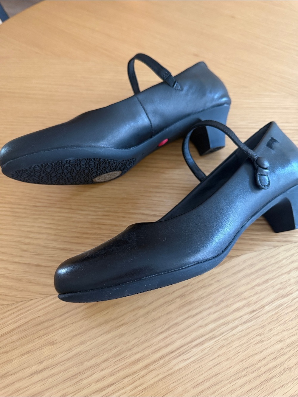 Camper Black Mary Jane Flats with Strap, Helena - Picture 2 of 4